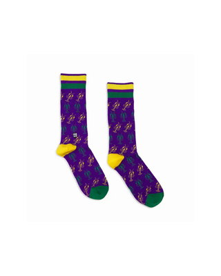 CRAWFISH MARDI GRAS SOCKS