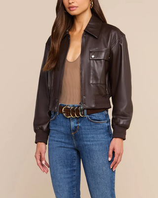 CLOTILDE LEATHER BOMBER JACKET