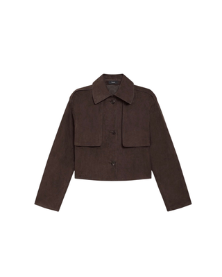 CROPPED SUEDE TRENCH COAT