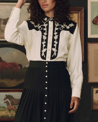 THE COLORBLOCK EMBROIDERED WESTERN SHIRT