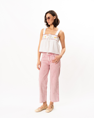 ANDER EMBROIDERED LINEN TOP