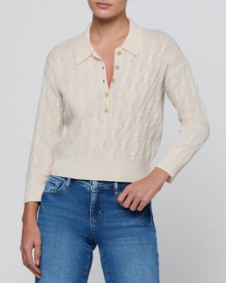 AIRY ¾ SLV CABLE KNIT SWEATER