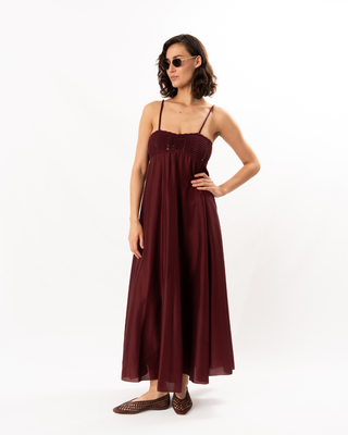 HABOTAI SILK CROCHET DRESS