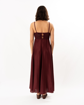HABOTAI SILK CROCHET DRESS