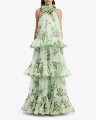 THALIA HALTERNECK TIERED MAXI DRESS