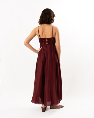 HABOTAI SILK CROCHET DRESS