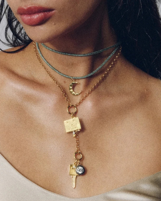 GREEN LUREX NECKLACE CORD