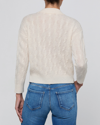 AIRY ¾ SLV CABLE KNIT SWEATER
