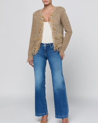 MIREILLE FRINGE TRIM CARDIGAN