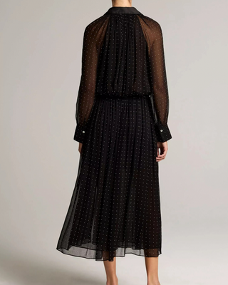 HEAT SET DOT CHIFFON GATHERED SKIRT