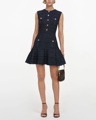 SLEEVELESS TEXTURED KNIT MINI DRESS