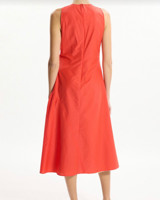 ASYMMETRICAL RUCHED TANK DRESS