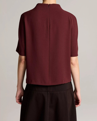 DRAPED FUNNEL NECK TOP