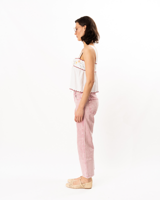 ANDER EMBROIDERED LINEN TOP