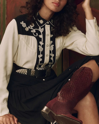 THE COLORBLOCK EMBROIDERED WESTERN SHIRT