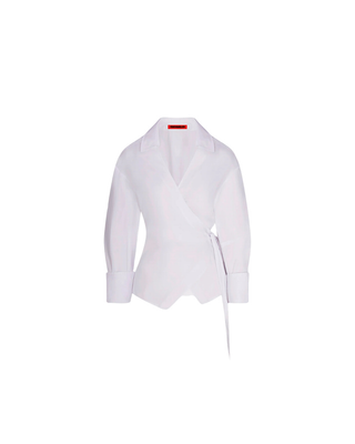 ANYA POPLIN WRAP TOP