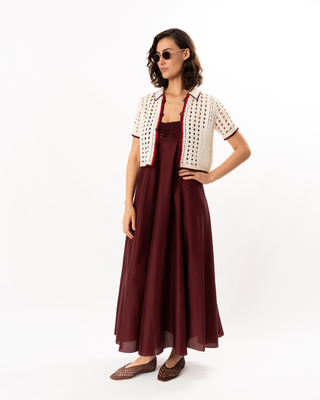 HABOTAI SILK CROCHET DRESS