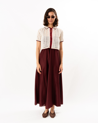 CABLE LUXE CROCHET POLO SHIRT