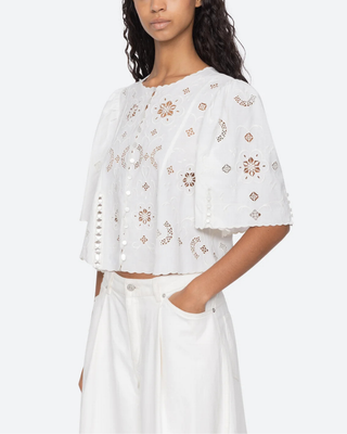 GARDENER EMBROIDERED S/SLV TOP