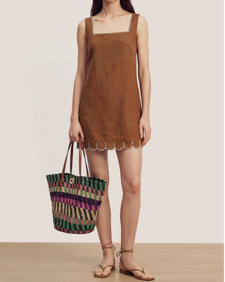 STRIPED RAFFIA ANCHOR BASKET