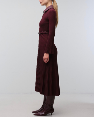 ISMELLE COLLARED MIDI DRESS