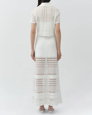 WESTLY OPEN STITCH KNIT MIDI SKIRT