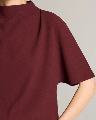 DRAPED FUNNEL NECK TOP