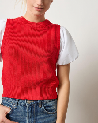 MIXED MEDIA PULLOVER SWEATER