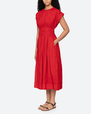 IMOGEN SOLID MIDI DRESS