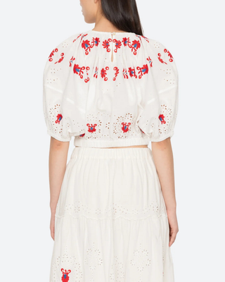 CATHARINA EMBROIDERED BUBBLE TOP