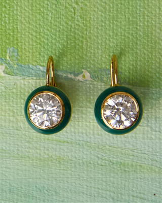 ENAMEL BEZEL DROP EARRINGS
