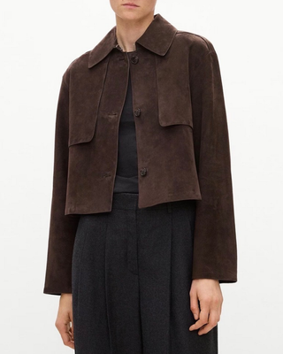 CROPPED SUEDE TRENCH COAT