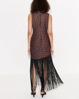 CASABLANCA CREPE FRINGE DRESS