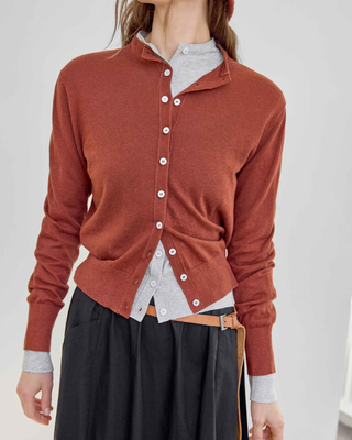 FUNNEL NECK CARDIGAN
