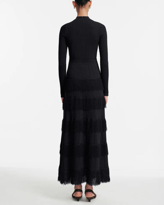 FRINGE DETAIL KNIT PIPER DRESS