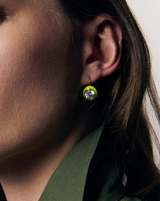 ENAMEL BEZEL DROP EARRINGS