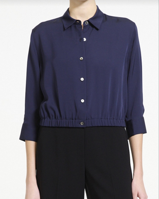 QUARTER SLEEVE CROPPED SHIRT