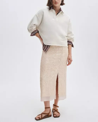 VINTAGE TERRY OVERSIZED POLO SWEATSHIRT