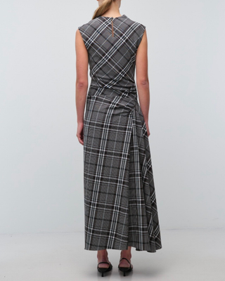 BURKE S/L DRAPED MIDI DRESS
