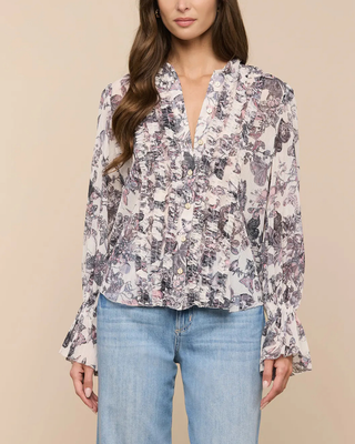 EUNICE RUFFLE SLEEVE BLOUSE