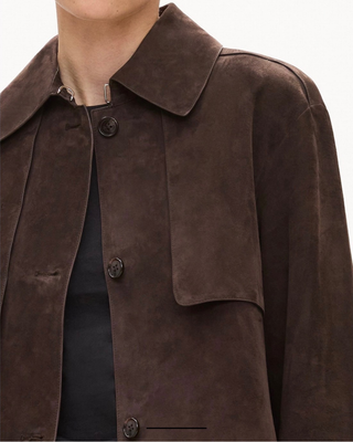 CROPPED SUEDE TRENCH COAT
