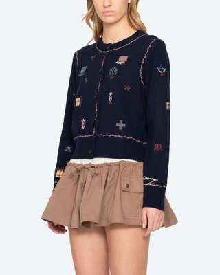 CLAIRA EMBROIDERED KNIT CARDIGAN