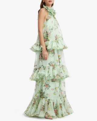 THALIA HALTERNECK TIERED MAXI DRESS