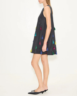 GIANNA TAFFETA TASSEL MINI DRESS