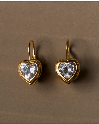 BEZEL HEART EARRINGS