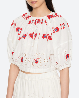 CATHARINA EMBROIDERED BUBBLE TOP