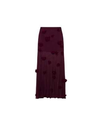 CORA FLORAL APPLIQUE MIDI SKIRT