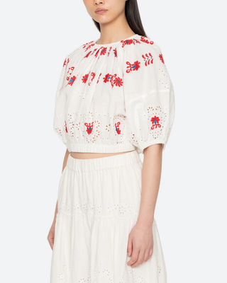 CATHARINA EMBROIDERED BUBBLE TOP