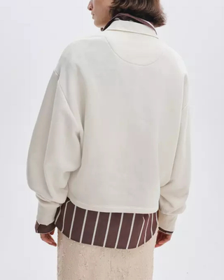 VINTAGE TERRY OVERSIZED POLO SWEATSHIRT