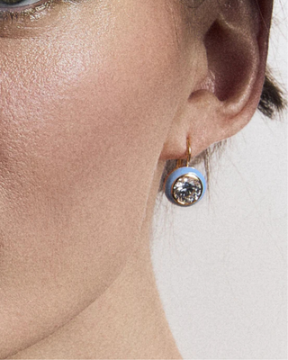 ENAMEL BEZEL DROP EARRINGS